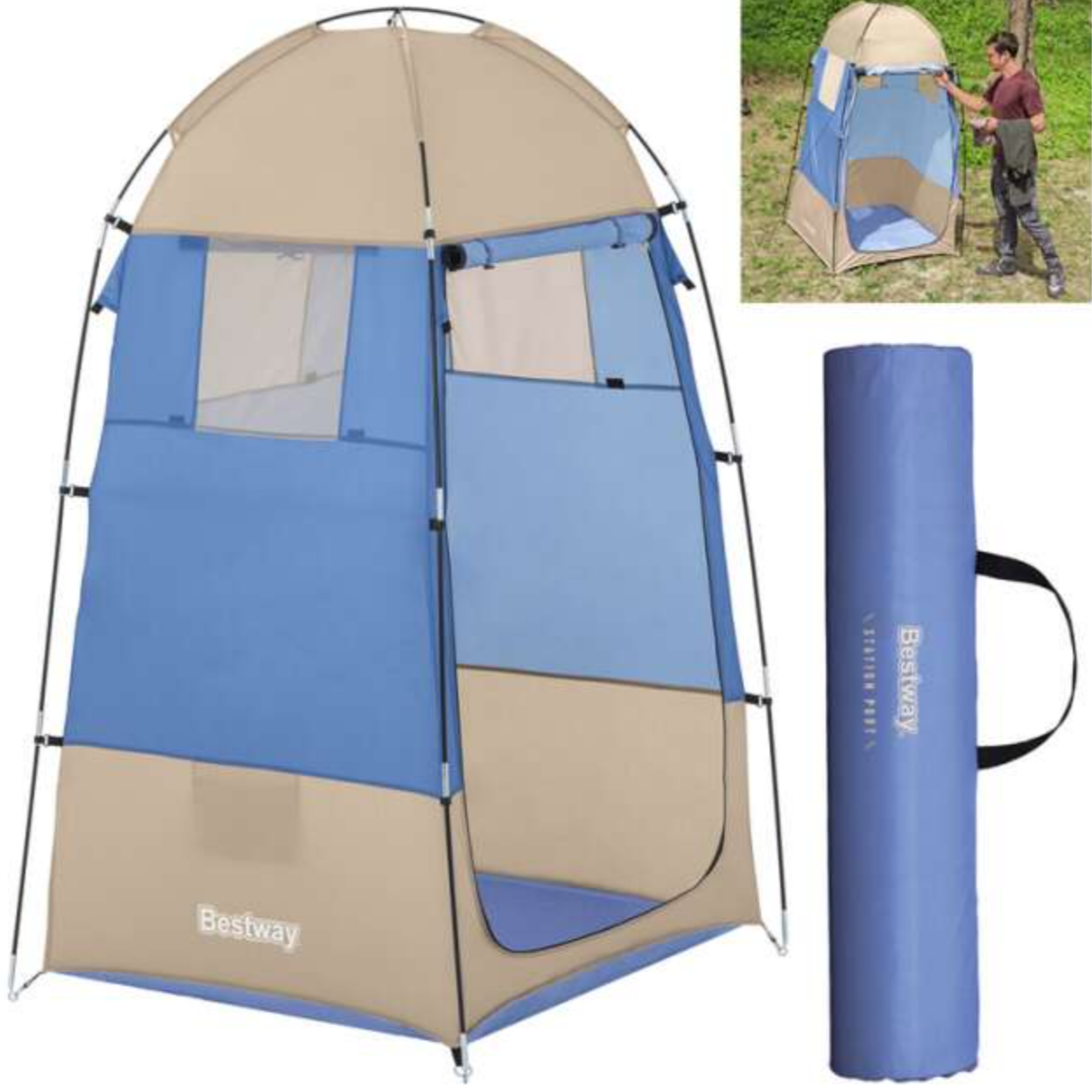 Cort pentru dus solar, BESTWAY, 2 ferestre laterale,impermeabil, instalare rapida, husa depozitare inclusa, 110 x 110 x 190 cm Cort pentru dus solar, BESTWAY, 2 ferestre laterale,impermeabil, instalare rapida, husa depozitare inclusa, 110 x 110 x 190 cm